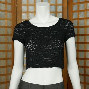 Express Black Lace Crop Top Size XS